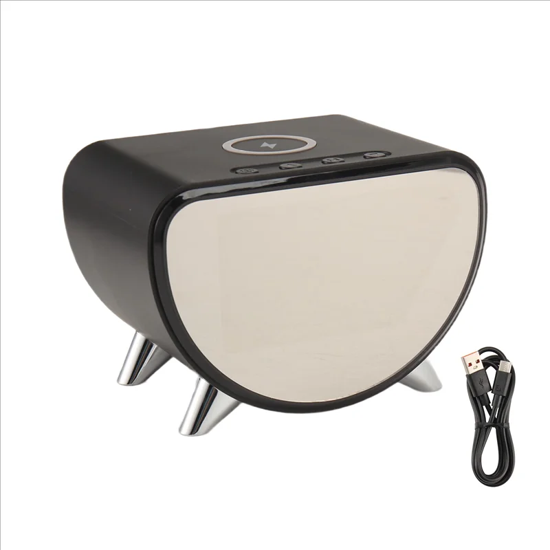 ABKN-Multi-Function Alarm Clock LED Mobile Phone Three-In-One Wireless Charger Temperature Clock Wireless Charger