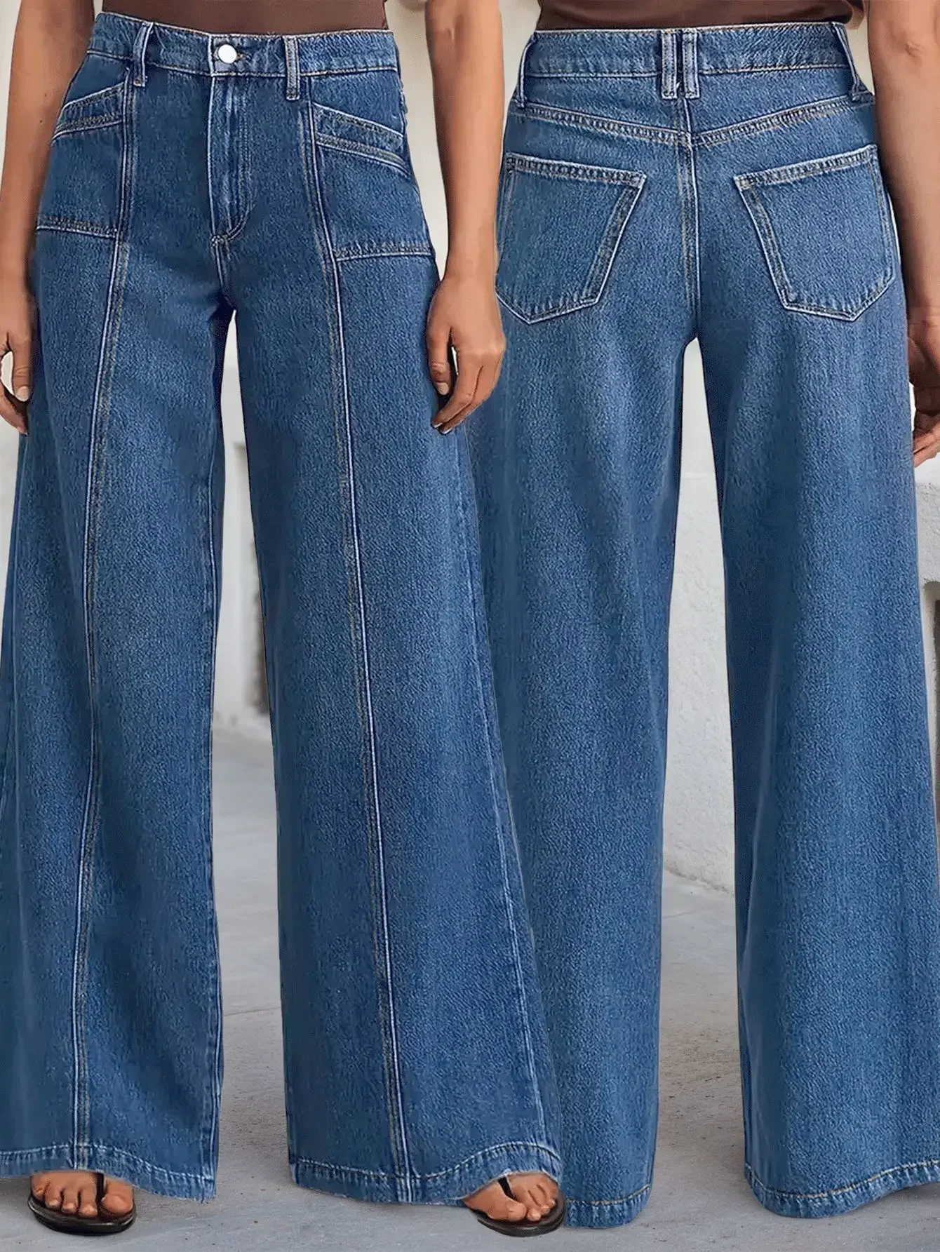 

Women's Relaxed Fit Wide Leg Jeans - Versatile and Comfortable Denim Trousers for Casual Style