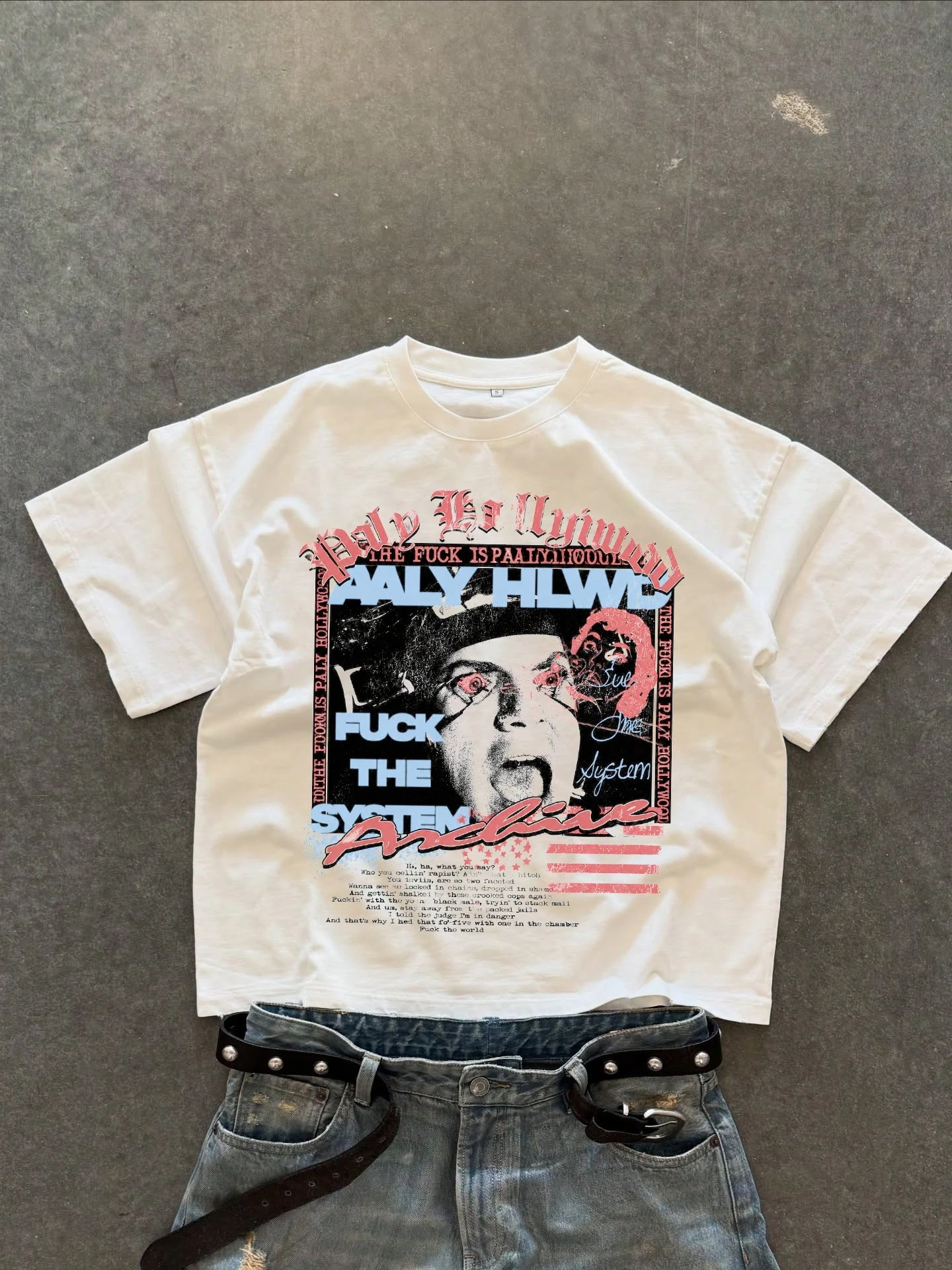 2026 New Parent‑Child Matching Cotton Cropped Tee Retro Grunge Rock Portrait Poster Mixed Print Family Short Sleeve T‑Shirt