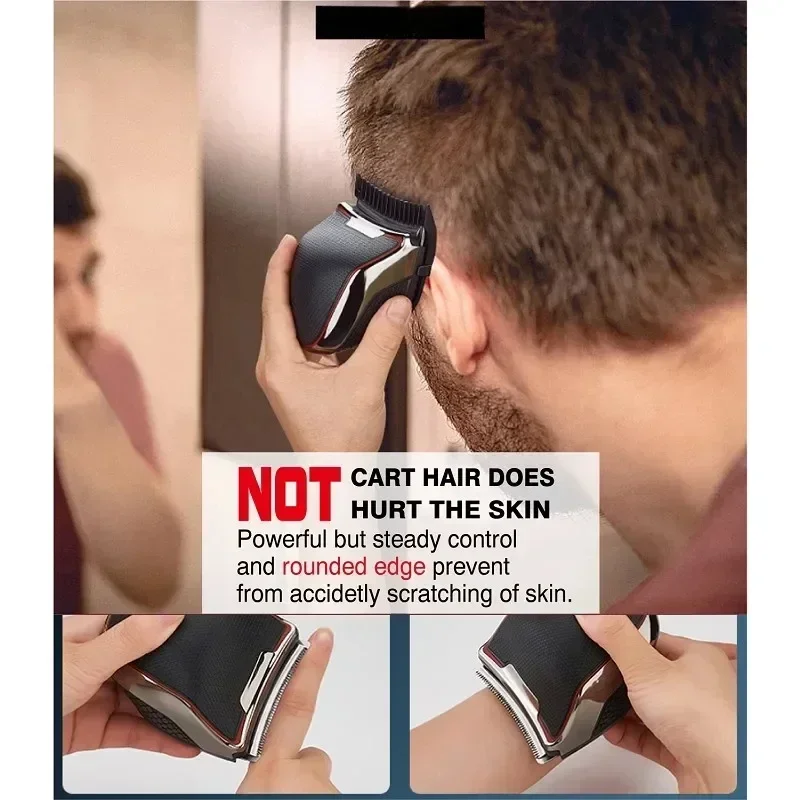 ماكينة تشذيب الشعر الكهربائية اللاسلكية للرجال ، ماكينة قص الشعر الاحترافية ، طقم قص الشعر الذاتي ، مقصات الشعر الصلع ، آلة تشذيب اللحية ، ماكينة غسل الشعر بالكامل للجسم