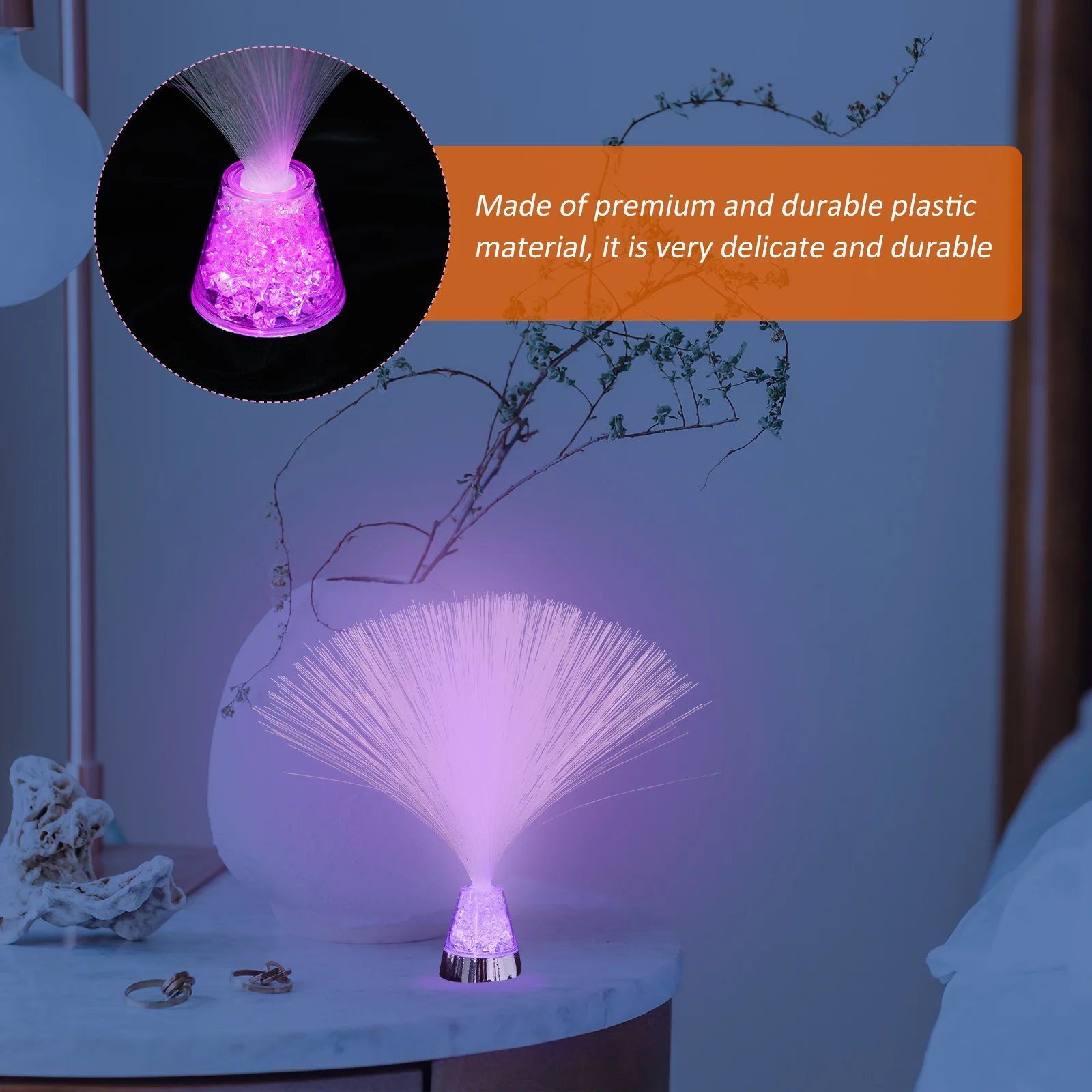 

1 Set Of Remote Control Led Optical Fiber Night Lamp, Chic Desktop Decorative Light For Bedroom, Tabletop, Bedside, Home Decor,