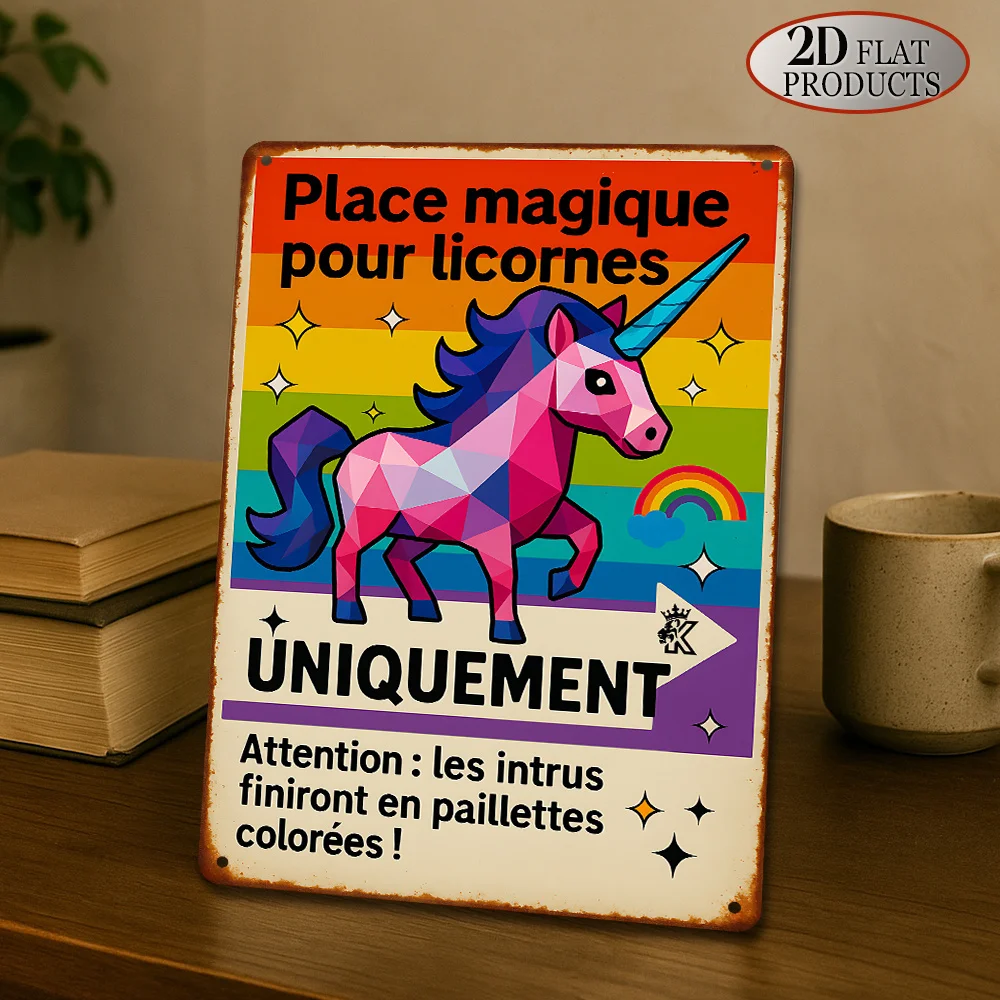 Retro, unicorn parking area, outdoor, garage, game room, restaurant party decoration, ideal gift for couples