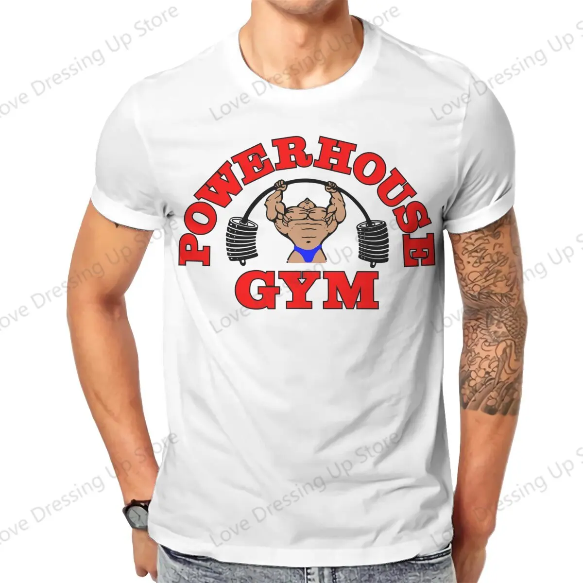 100%Pure Cotton Casual Men T-Shirt Powerhouse Gym Short sleeve Tshirts O-Neck Tee Funny Tops