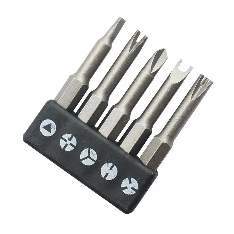 5Pcs Special shaped Screwdriver Set Cross Three Points Screwdriver Bit Tool 50mm U-shaped Y-Type Triangle Inner
