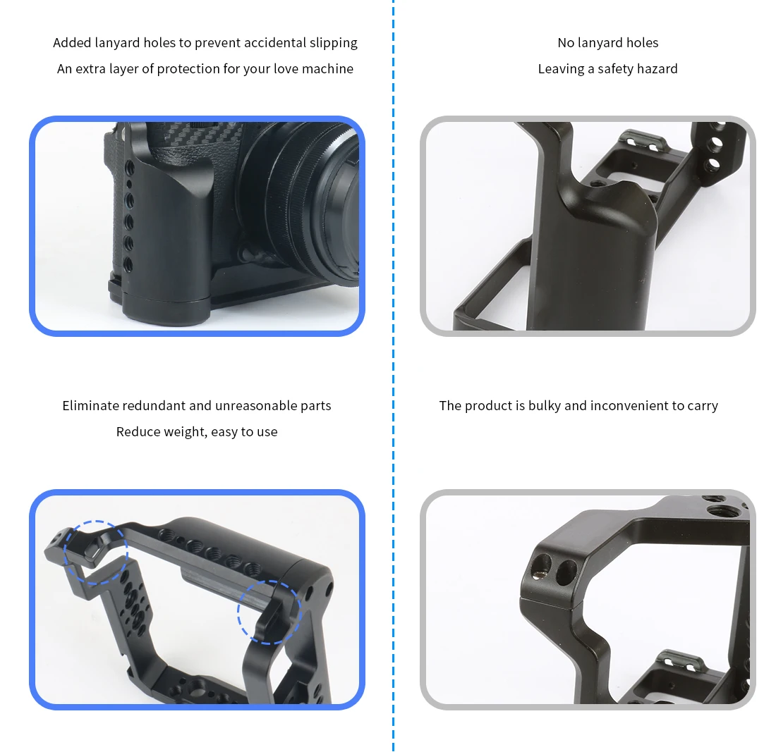 BGNing Aluminium Legierung Kamera Käfig Schutzhülle Stabilisator mit Kalten Schuh Halter für FUJI XT20/XT30 XT30II Kamera Schutzhülle – Detail 17