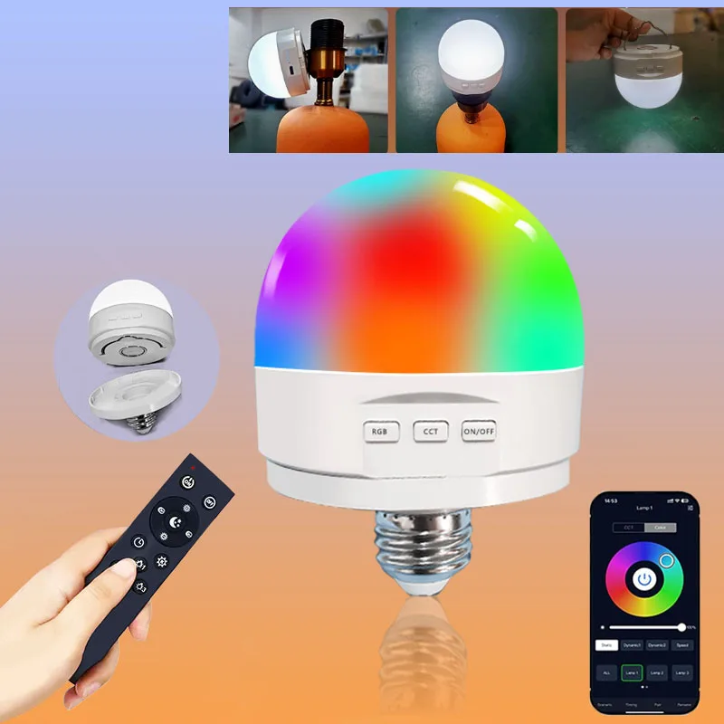 5w-led-rechargeable-light-bulbs-e27-with-remote-and-app-control-3500mah-battery-camping-emergency-light-bulb-with-magnet