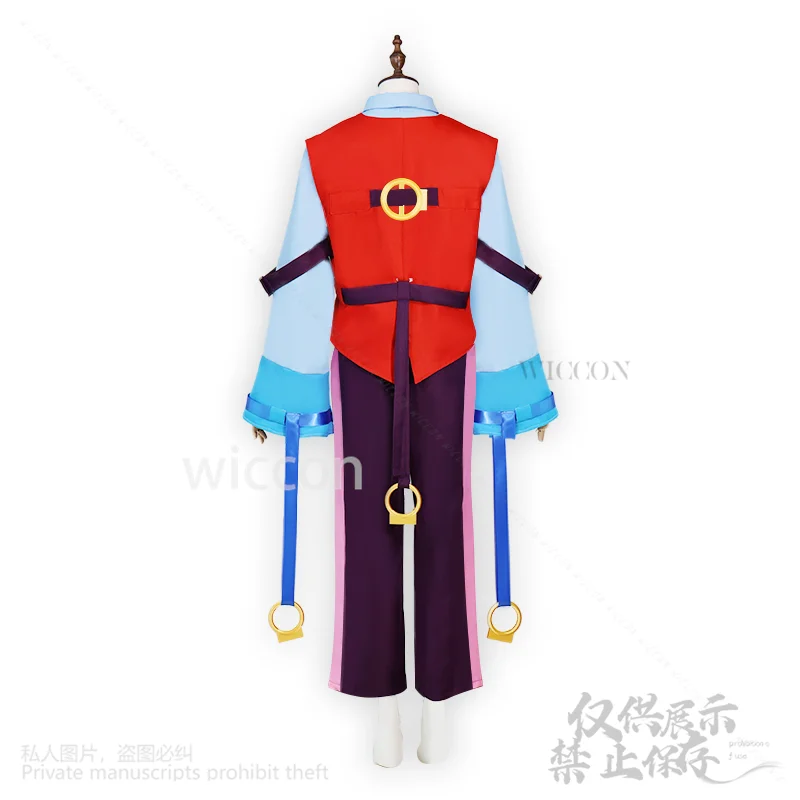 Comic Con Game Star Comic Con Collede Костюм Cutecore Мультяшный костюм Красный Синий Топ Брюки Парики Головные уборы Реквизит ブ vendeスcos bau Индивидуальные
