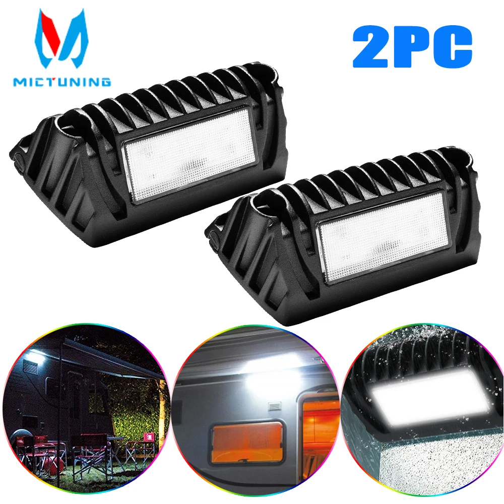 

MICTUNING 2PCS RV Exterior LED Porch Utility Light 12V Waterproof Work Lamp Awning Lights For RV Trucks Trailers Marine Boats