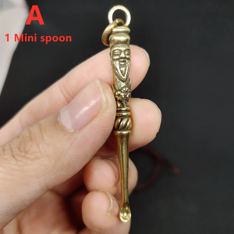 Brass Mini Spoon with Jar Pendants Locket Necklace Urn Storage bottles Locket pendant Retro Bronze Style Jewelry Accessories