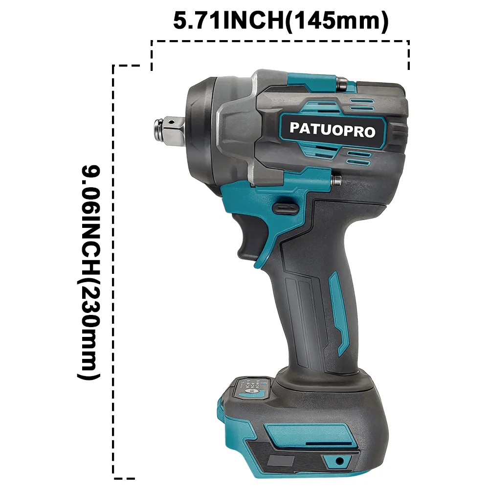 550N.m Cordless Brushless Electric Wrench 1/2-1/4 Inch Rechargeable Wrench Protable Home Power Tools For Makita 18V Battery