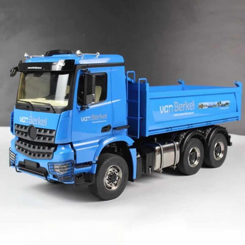 Metal 6x6 Dump Truck with Body Hydraulic System RTR Version for 1/14 Tamiya RC Truck Trailer Mercedes Benz Actros AROCS Car Part