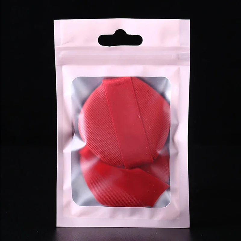 Bolsa Ziplock reutilizável com janela clara para jóias, pequenas saquetas, sacos de armazenamento de alimentos, Matte Aluminum Foil, Novo