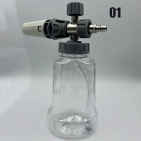 1/4 Inch Quick Plug Snow Foam Cannon 1000ml Car Wash Foam Lance Adjustabl Foam Spray Angle for High Pressure Washer Water Gun