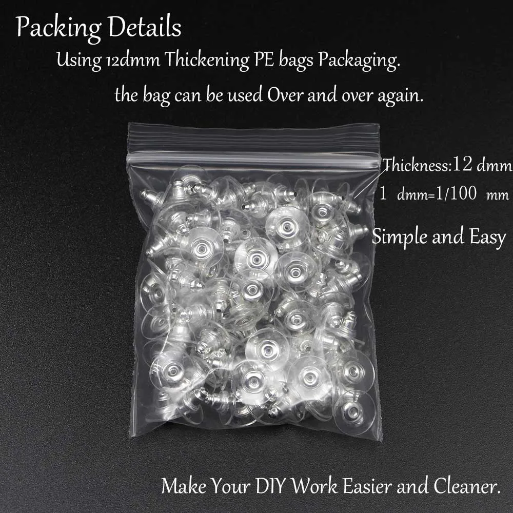 100 teile/los Gummi Ohrring Stopper Edelstahl Earnuts Stud Ohrring Zurück Für DIY Schmuck Machen Erkenntnisse Zubehör – Detail 6