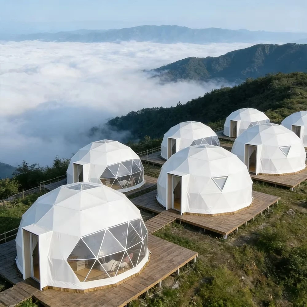 Hot Selling PVC Transparent Round Canvas Geodesic Igloo Glamping Dome House Tent Outdoor Hotel Resort Factory Price