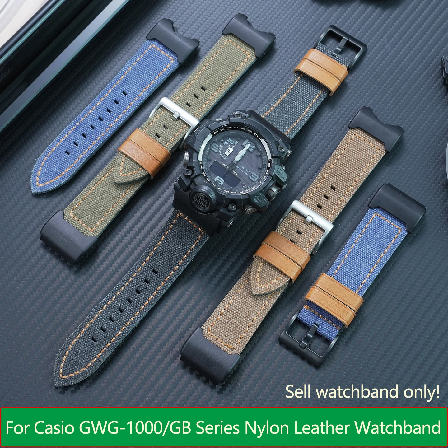 

Нейлоновый ремешок GWG-1000 для Casio G-SHOCK Series Big Mud King GWG-1000/GB, модифицированный нейлоновый кожаный ремешок для часов, аксессуары для мужских часов