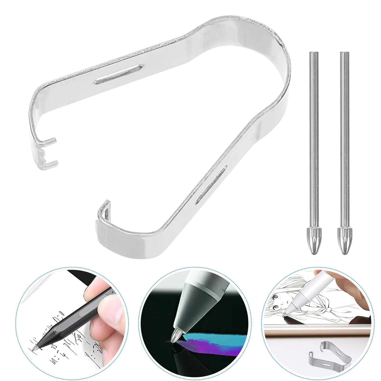 1Set High Precision Metal Stylus Tips Stainless Steel Replaceable Touch Pen Nibs for Digital Art Note Taking Drawing Writing