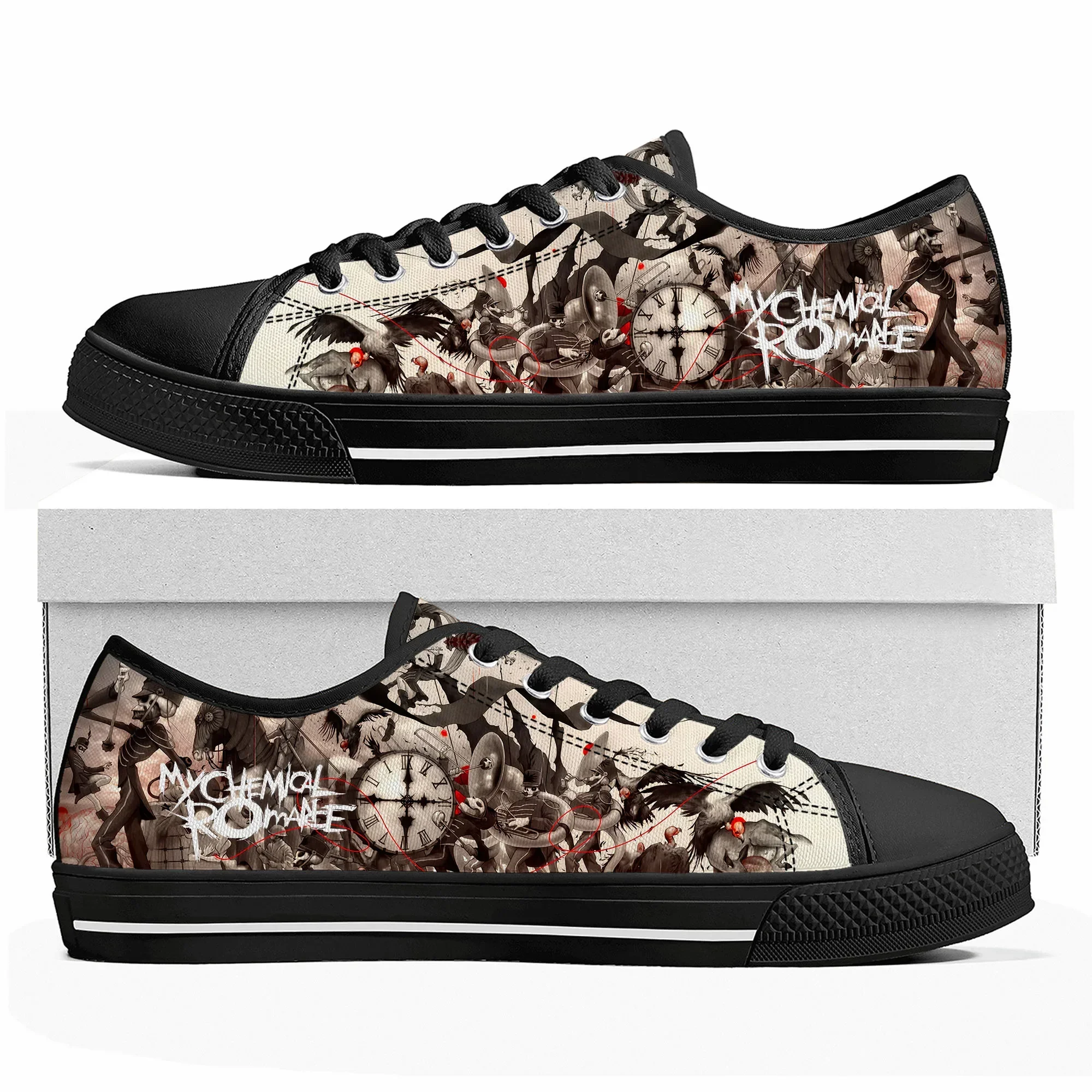 

My Chemical Romance Rock Band Low Top High Quality Sneakers Mens Womens Teenager Canvas Sneaker Casual Couple Shoes Custom Shoe