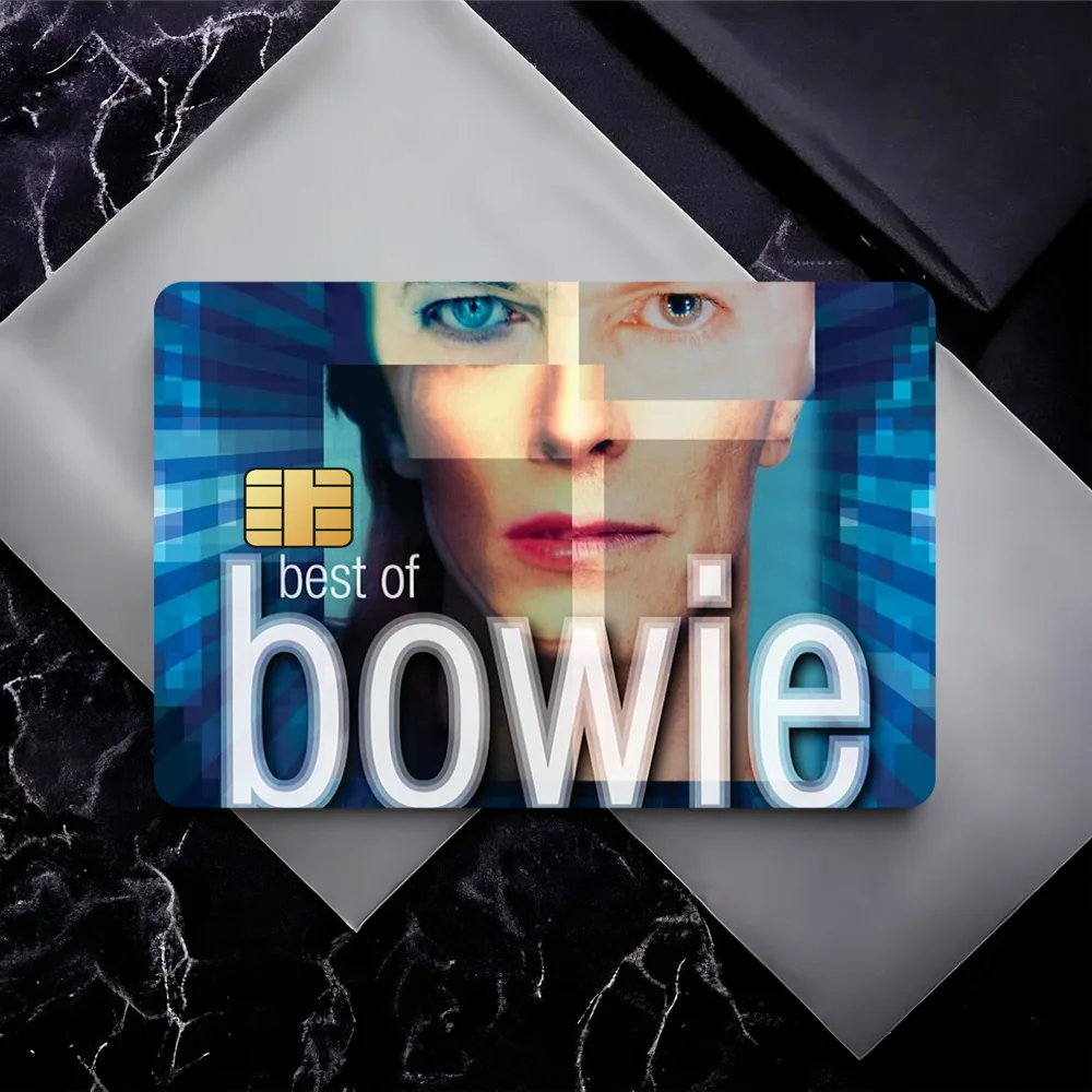 Singer D-David B-Bowie Best of Bowie Bank Credit Cards Bus Pass Stickers Cool Decoration Waterproof 4PCS Card