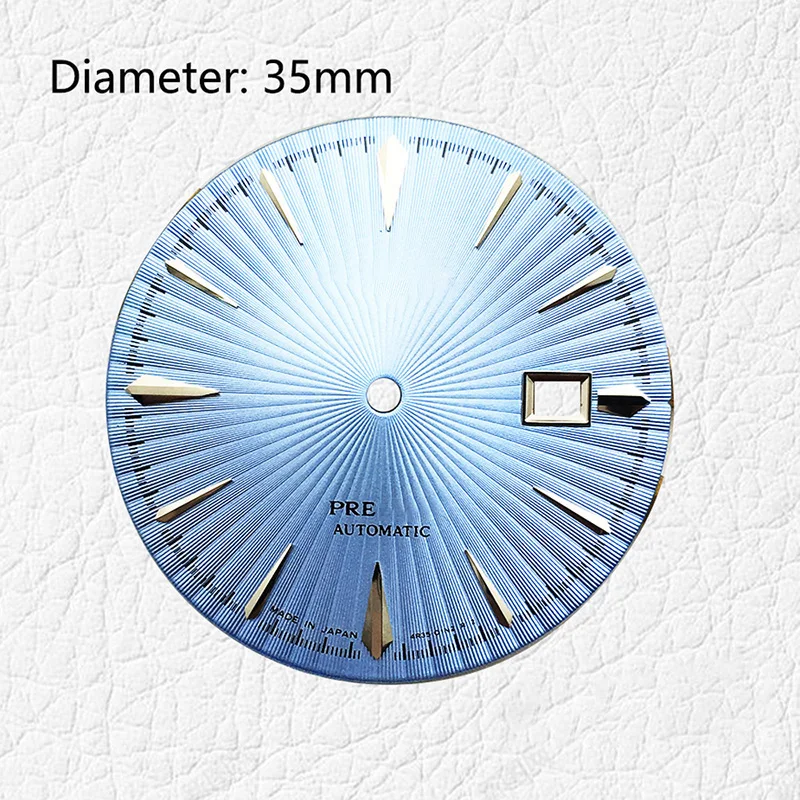 블루 칵테일 타임 NH35 다이얼 S 로고, 자동 무브먼트, 기계식 수정, DIY 시계 페이스, 수리 부품, 35mm