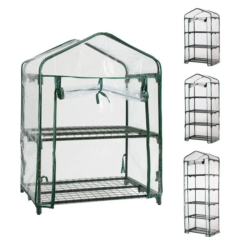 2/3/4/5 Layer PVC Mini Greenhouse Cover Transparent Outdoor Garden Warm Room Plants Grow Bag For Home Accessories Only Cover