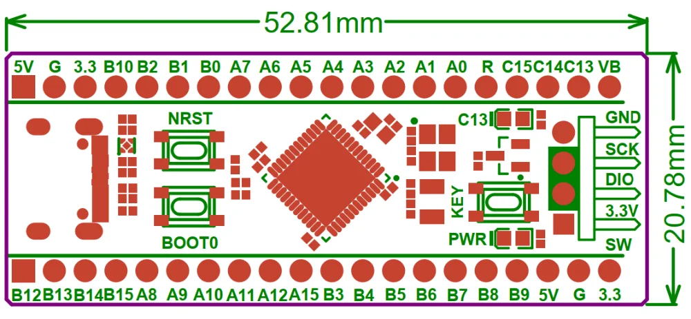 HZWDONE STM32F401 STM32F411 Entwicklungsboard STM32F401CCU6/CDU6 STM32F411CEU6 STM32F4 Lernboard 84 MHz 64 KB RAM 256 KB – Detail 1