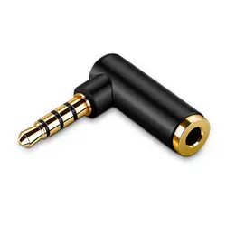 3.5mm jack Right Angle Audio Adapter Male to Female jack 90 Degree AUX Adapter 1/8 TRRS Stereo Headphone Connector