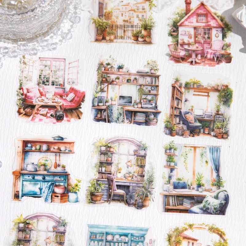 

Бумага Mr, 1 стиль, 120 шт./пакет, домашняя повседневная серия, материал, наклейки, украшение для багажа, сделай сам, справочник, декоративные наклейки для школы