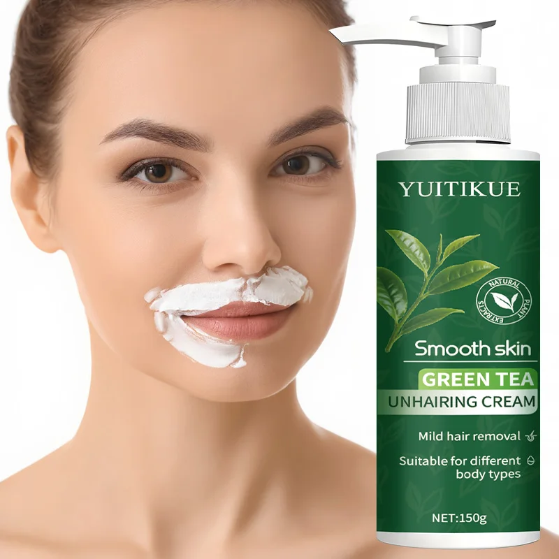 

YUITIKUE Green Tea Hair Removal Cream 150g, Mild & Gentle Unhairing Cream for Smooth Skin on All Body Types