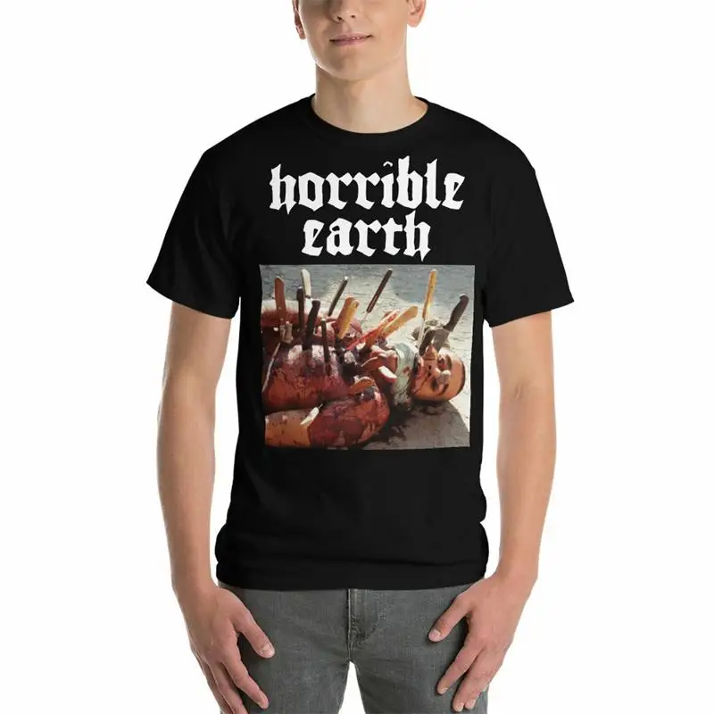 تي شيرت HORRIBLE EARTH Discography تي شيرت جديد Assuck Brutal Truth Repulsion Terrorizer