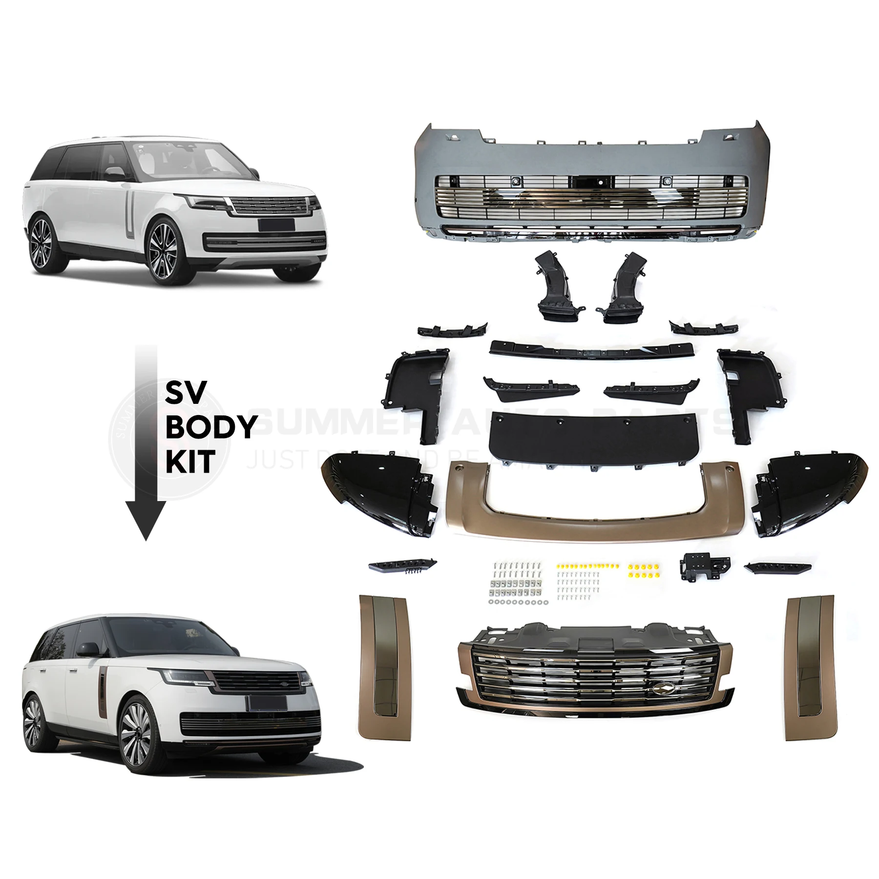 

Customized Facelift Sv Style Conversion Car Body Kit Front Grille Bumper for Land Rover 2023 Range Rover Vogue L460