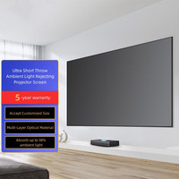 FUSTALRH-PT 100‘’ 120‘’ 16:9 UST CLR / ALR Narrow Frame Projection Screen With PET Black Crystal For Laser Projector Wemax A300