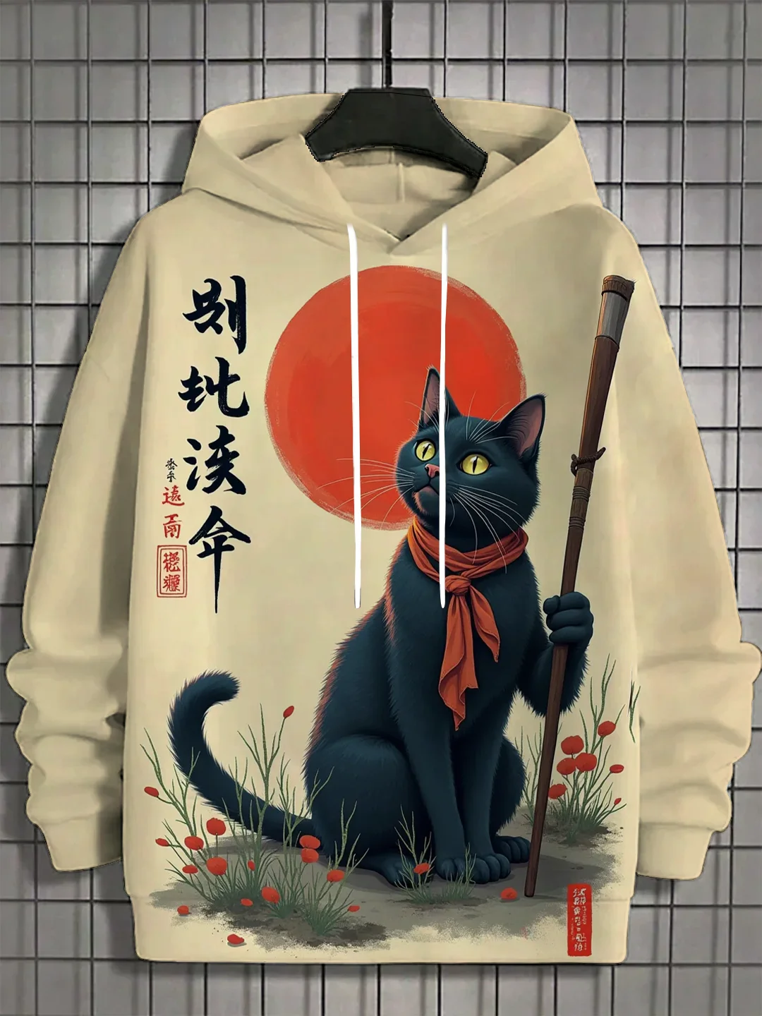 2024 Autumn and Winter New Men's 3D Full Body Print Japanese Kitten Hoodie Unisex Casual Fashion Men's Hoodie Street Men's Tops