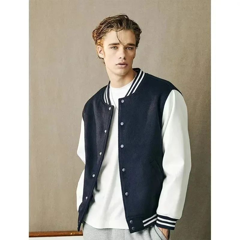 

Unisex Varsity Jackets Patchwork Button Sports Coat Women Men Team Baseball Jacket Custom jackets men coats men