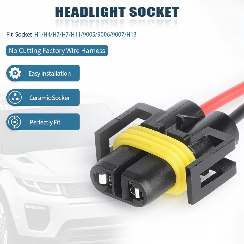 1pcs H7 LED Headlight Wiring Sockets H1 H4 H11 HB5 9007 Male Female Connector Adapters Wiring Harnes