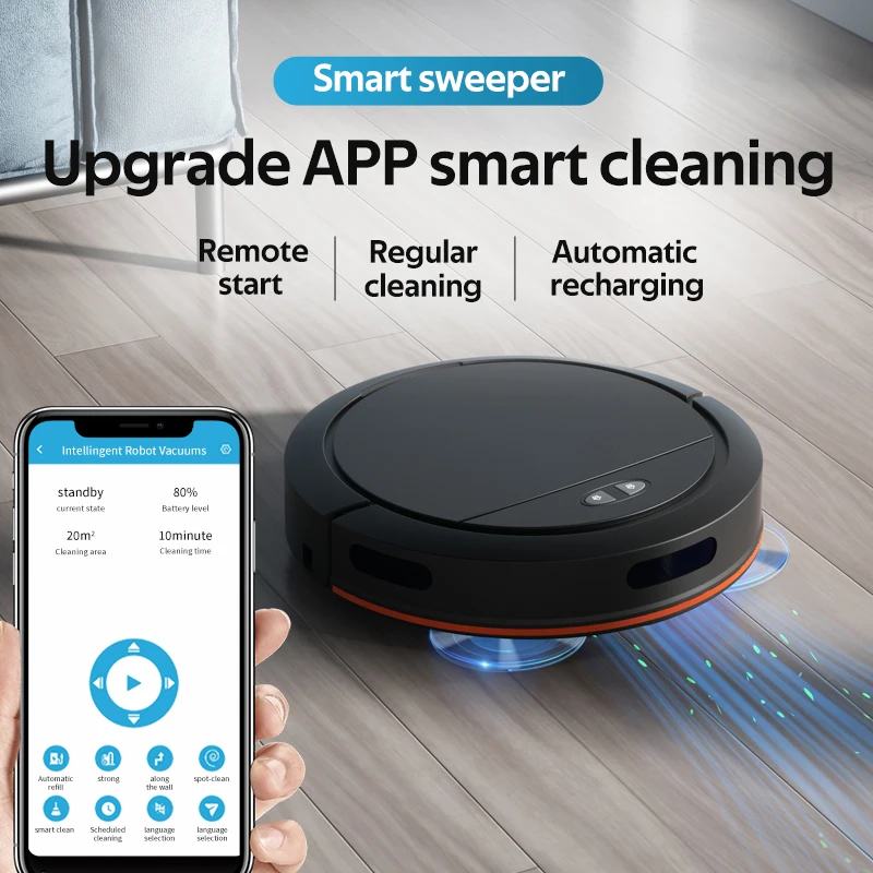 Sweeping Robot Vacuum Cleaner Sweeping, Mopping &Wiping Wifi Remote Control Wireless Auto Recharge Smart Map Cleaning Robot OB16