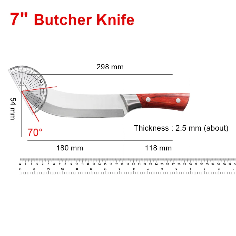 Kitchen Chef Knives Sets Stainless Steel Slaughter House Boning Knife Meat Cleaver Butcher Knife Sharp Cleaver Slicing knife