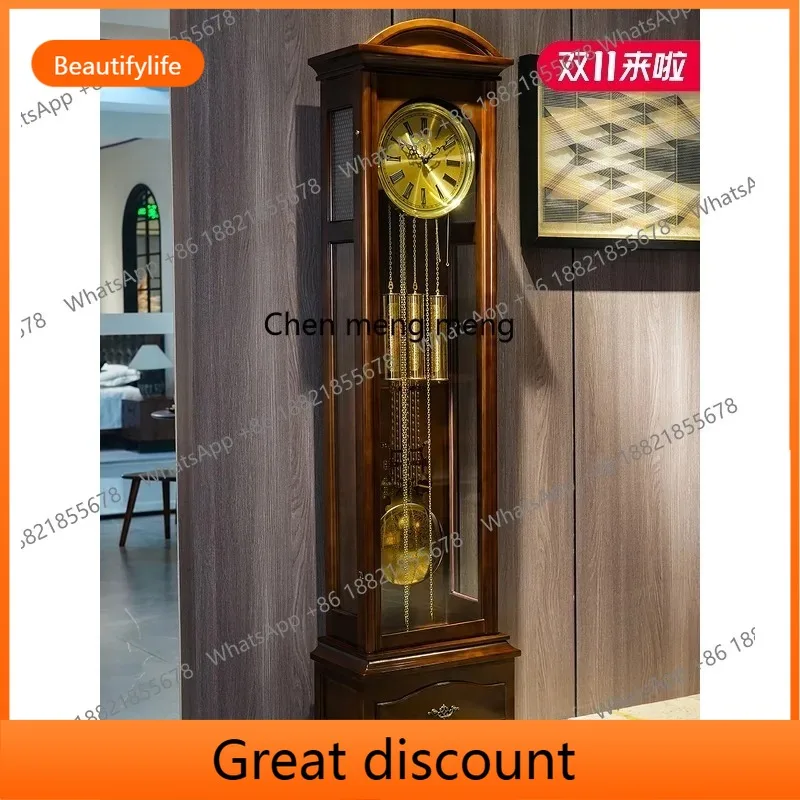 

M02 Mechanical floor clock living room decoration household retro American light luxury pendulum clock