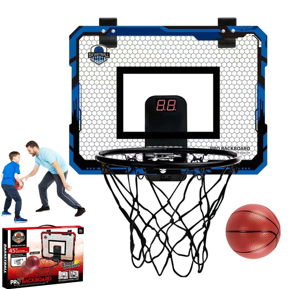 Basketball Hoop Set Door Basketball Hoops Sports Toy Indoor Basketball Hoop with Electronic Scoreboard Gifts for Kids Boys Teens