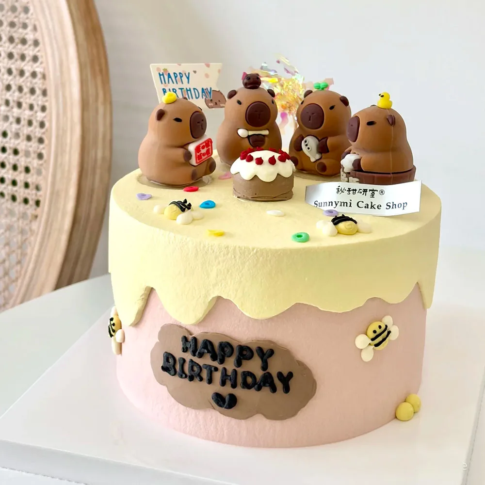 Capybara Geburtstag Kuchen Topper Nette Capybara Kuchen Dekorationen Für Kinder Capybara Geburtstag Party Cupcake Dekore Liefert – Detail 2