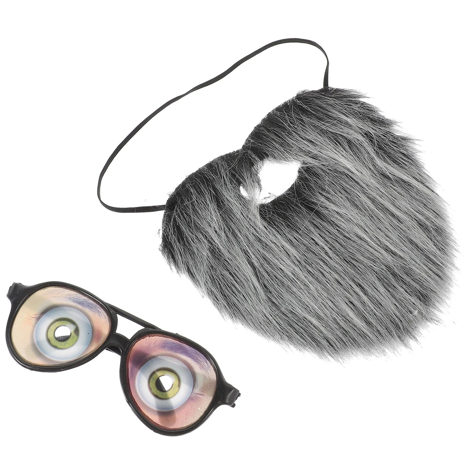 1 set divertente festa cosplay baffi finti barba set di occhiali realistico realistico costume di Halloween foto prop per adulti