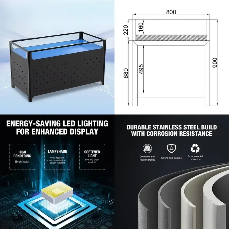for Supermarket Commercial Live Seafood Fish Display Pool Cooler Aquarium