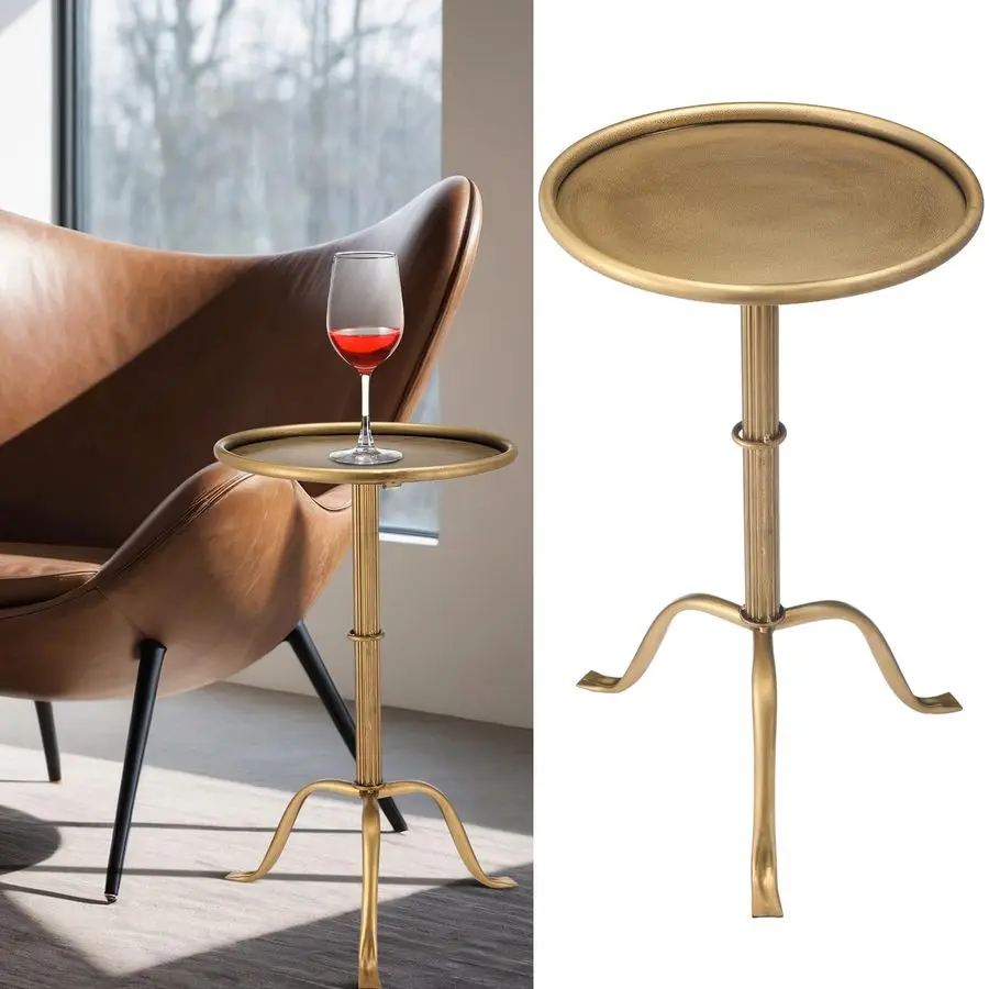 

Pcs Metal Martini Table Bronze Small Round Drink Table12.5 x 12.5 x 27.75 Inches Pedestal Iron Side Tables for Small Spaces Bedr
