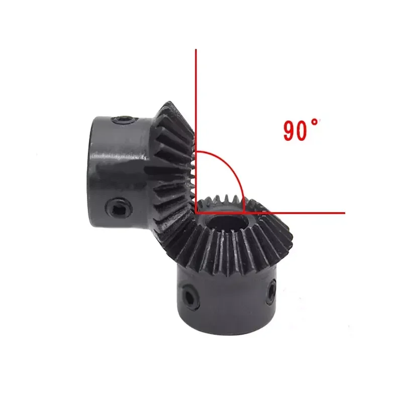 1pcs Bevel Gear 2M 20/25/30Teeth 45# Steel Inner Hole 8/10/12~25mm Gear 90 Degrees For Model Car Modification DIY Screw Hole M5