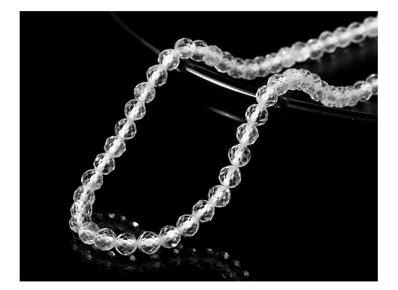 2 3 4mm facettierte Naturquarzperlen, runde lose Zwischenperlen für die Schmuckherstellung, DIY-Halsketten- und Armbandzubehör, 15 Zoll. – Detail 9
