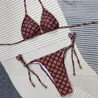 Traje de Baño Bikini Triangular con Tiras y Estampado Floral Marrón Sexy, Micro Tanga, Trajes de Baño para Mujer 2026, Conjuntos de Bikinis