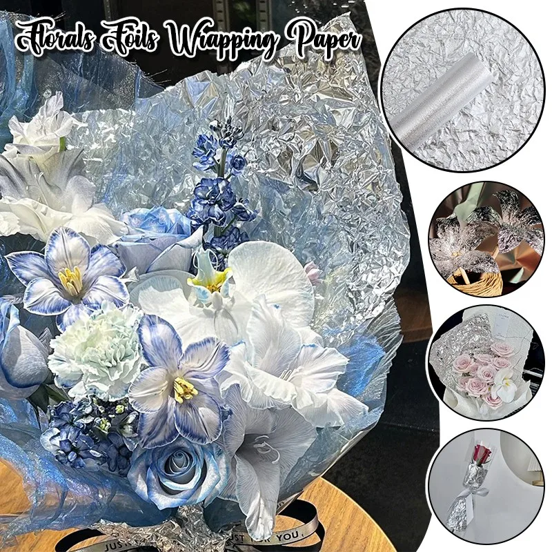

29.5ft Floral Foil Plant Pot Covers Florals Foils Wrapping Paper Home DIY Decor Floral Gift Packaging Wedding Valentine's Day