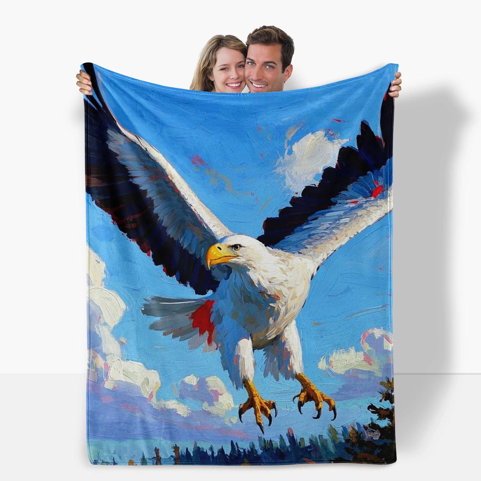 Dreamy Soaring Eagle Cartoon Blanket, Keeps Kids Warm And Happy In Winter.