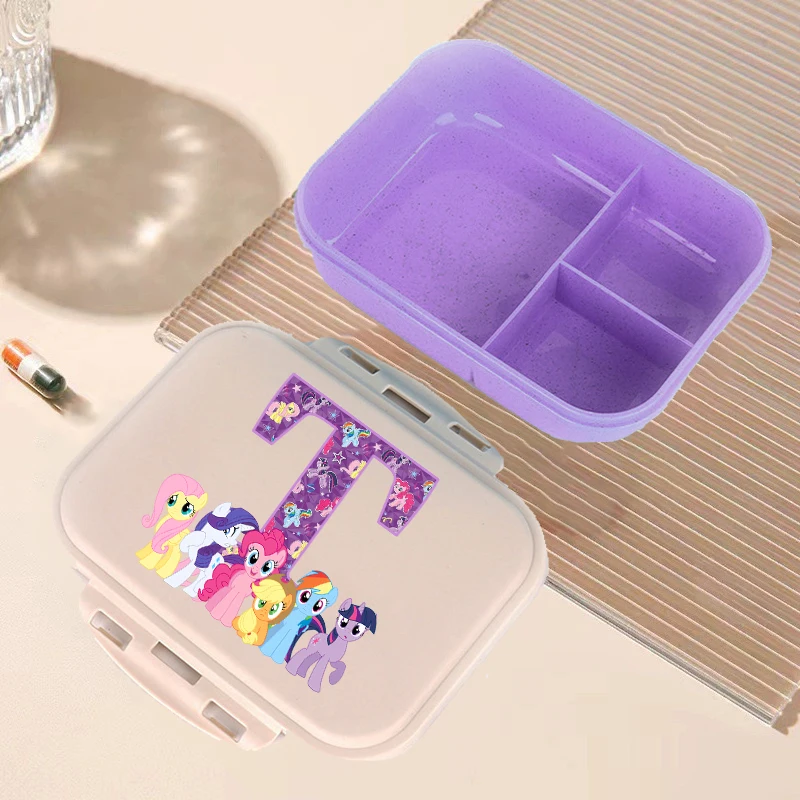 Boîte à déjeuner Bento My Little Ponys, lettre Kawaii A-Z, conteneurs de stockage des aliments, boîte à déjeuner pour enfants, cadeaux d'anniversaire pour enfants