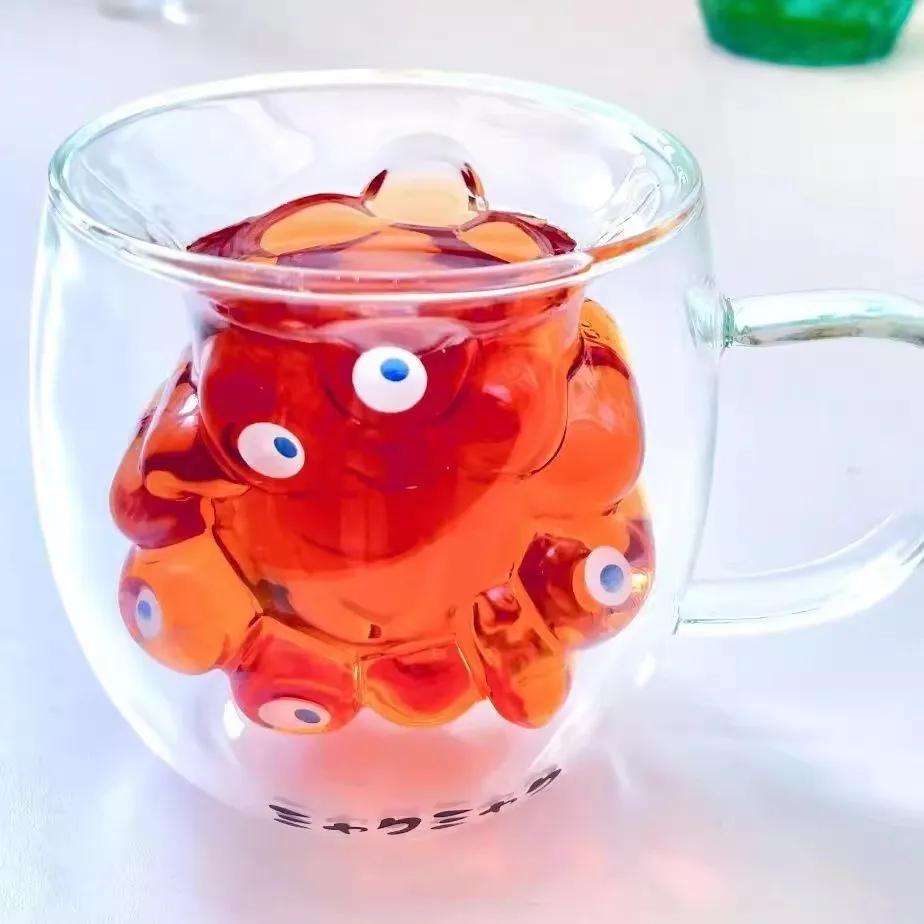 Doppelschichtige hitzebeständige Glastasse zum Valentinstag, Pulsbecher, Nische, transparent, isoliert, Kaffeetasse, Geburtstagsgeschenk – Detail 2